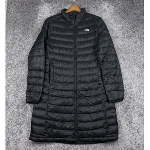 North Face 700 Fill Puffer Jacket Women's Large Black Long Coat Quilted Parka